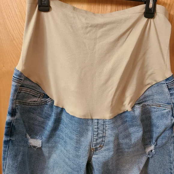 Stylish Blue Maternity Jeans - Picture 3 of 5
